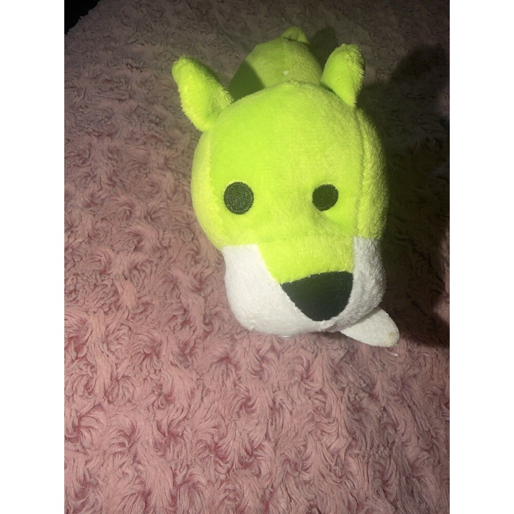 Small Green Sabertooth Tiger Plush with Sewn Eyes Teeth  Stuffed Animal